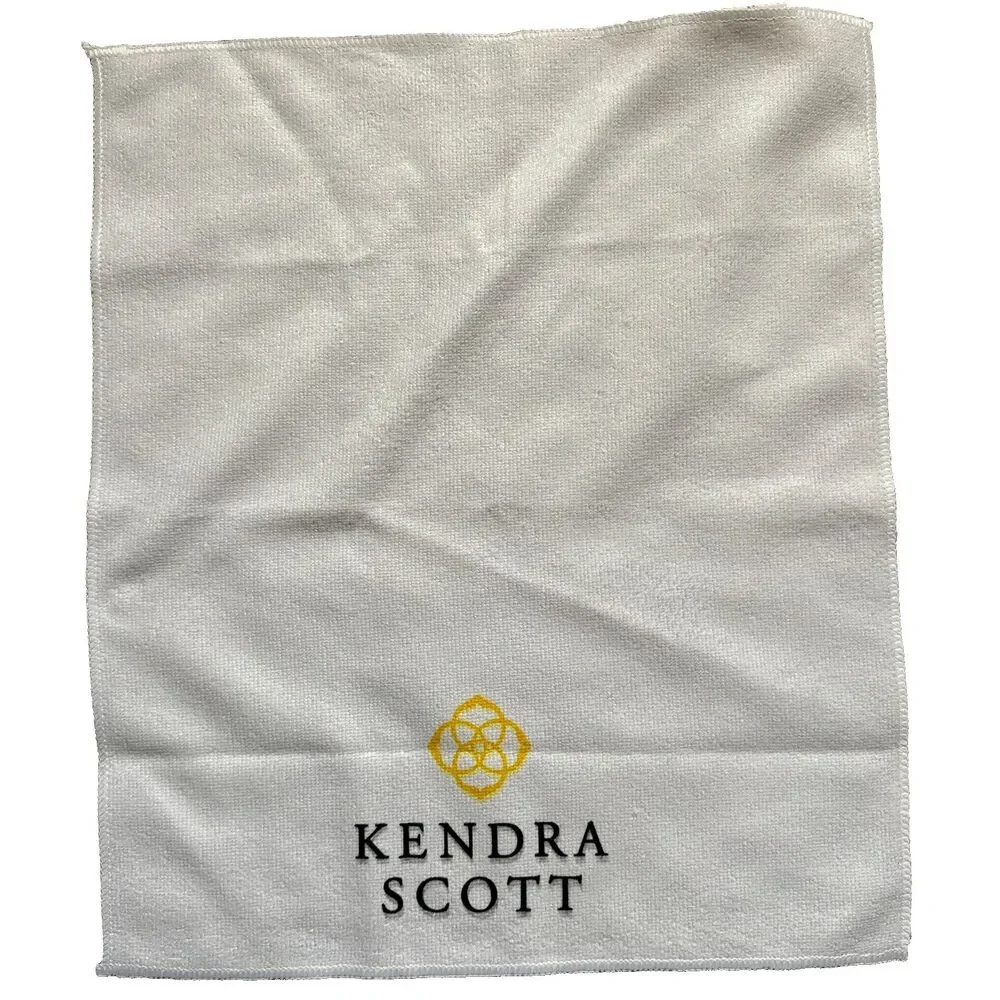 Kendra Scott White Logo Hand Towel, 15 x 17.5